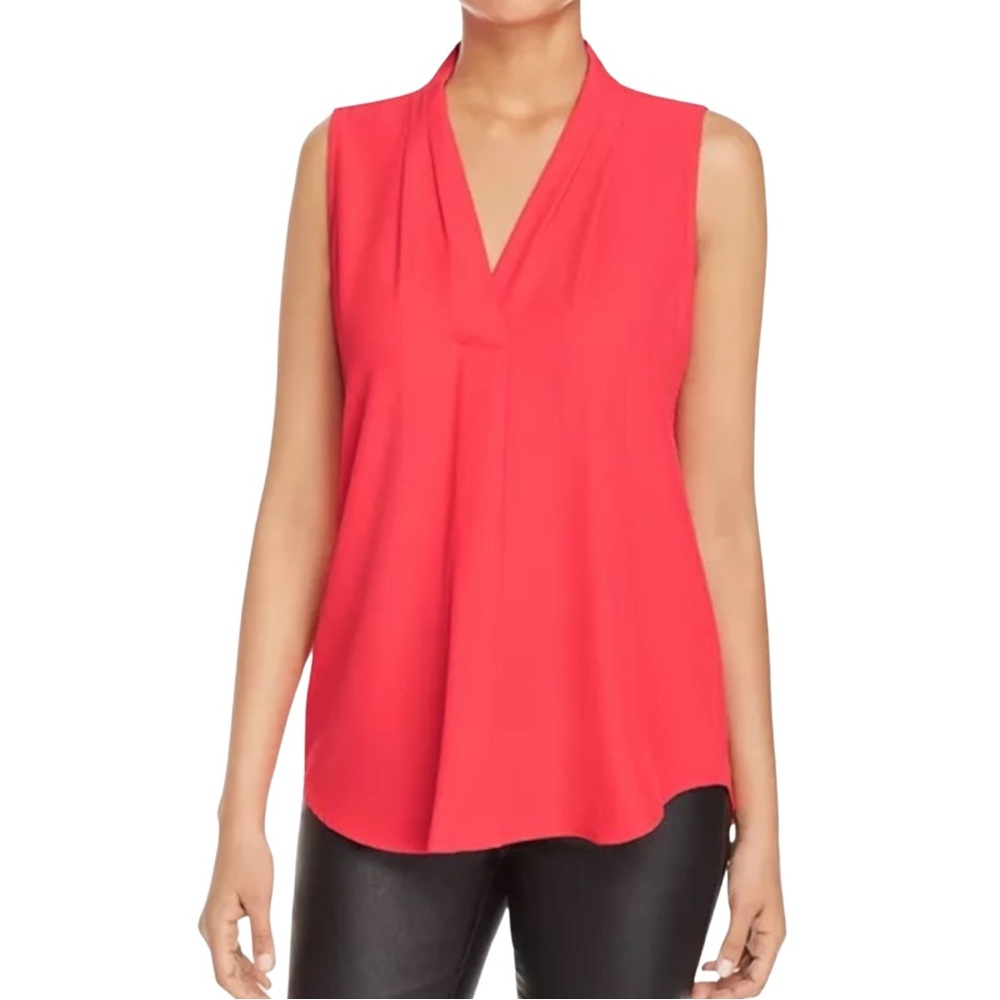 Calvin Klein Red / Watermelon V-neck Sleeveless Blouse Women’s Size Medium M
